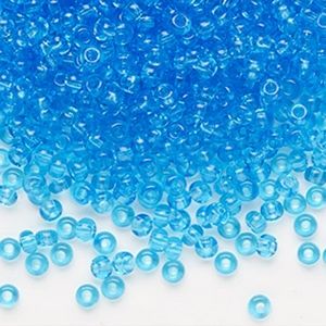 5/$15 Seed Bead Czech Glass Transparent Aquamarine Tube